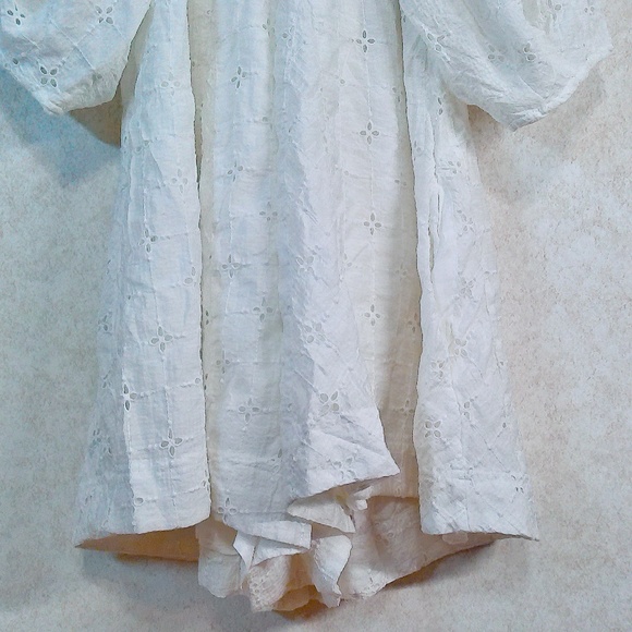 NWT Free People Bop Around Mini Romper,Clean Ivory/White Eyelet,Lining,SzSmall - Picture 7 of 11